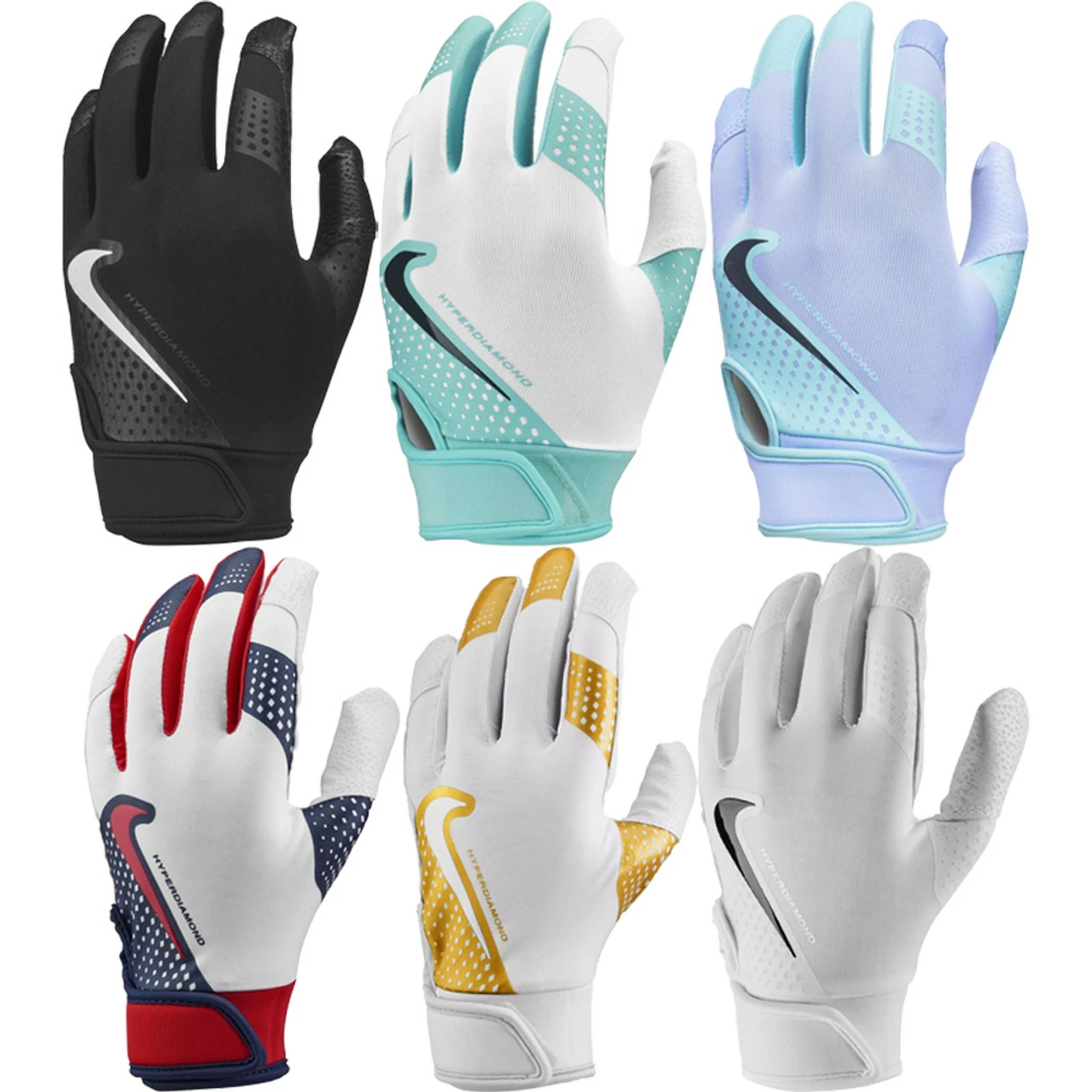 Nike Hyperdiamond 2.0 Girls’ Fastpitch Softball Batting Gloves 3 Nike Hyperdiamond 2.0 Girls’ Fastpitch Softball Batting Gloves