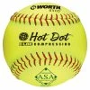 Miken Worth AHD12CY 12" Hot Dot ASA Slowpitch Softball-Dozen -Easton Sales worth ahd12cy 12 hot dot asa slowpitch softball dozen 39 48953.1569698167