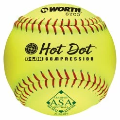Miken Worth AHD12CY 12" Hot Dot ASA Slowpitch Softball-Dozen